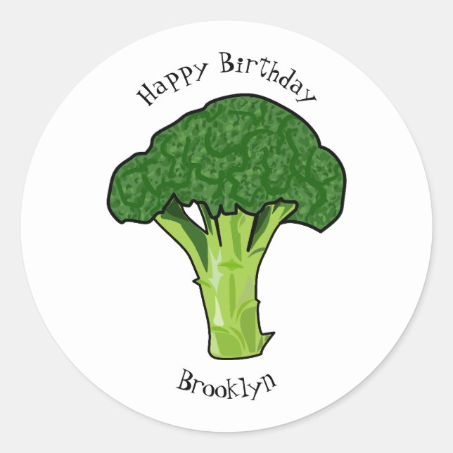 Sticker Rond Illustration de Broccoli (Devant)