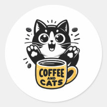Illustration de café au chat noir