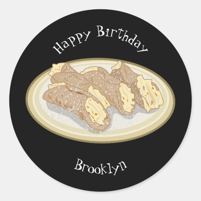 Sticker Rond Illustration de Cannoli (Devant)