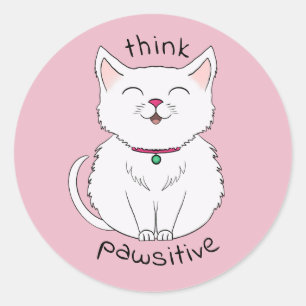 Sticker Rond Illustration de chats sensibles