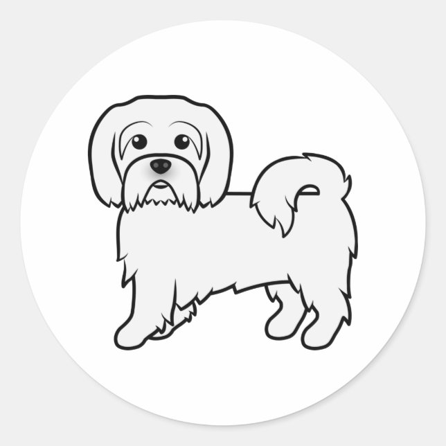 Sticker Rond Illustration de chien de dessin mignon en coton de (Devant)