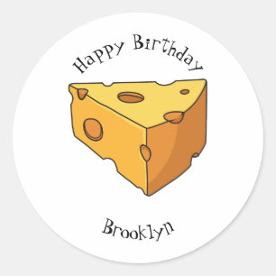 Sticker Rond Illustration de fromage