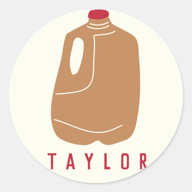 Sticker Rond Illustration de Jug de cidre d'Apple (Devant)