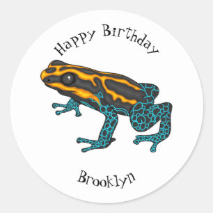 Sticker Rond Illustration de la grenouille à fléchettes de pois