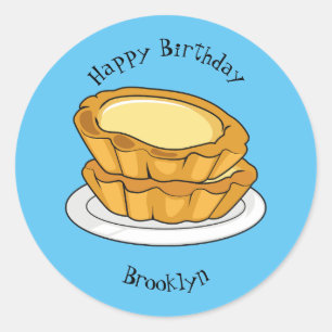 Sticker Rond Illustration de la tarte à l'oeuf
