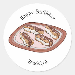 Sticker Rond Illustration de l'éclair de chocolat