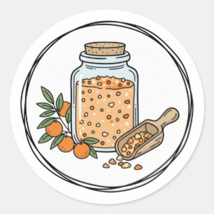 Sticker Rond Illustration de l'étiquette de bain moussant aux a