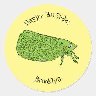Sticker Rond Illustration de l'insecte de la trémie verte mûre