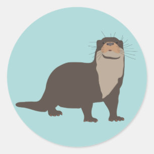 Sticker Rond Illustration de mignon Otter