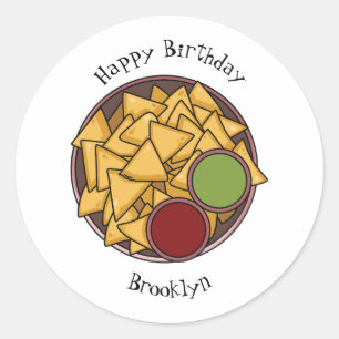Sticker Rond Illustration de Nachos