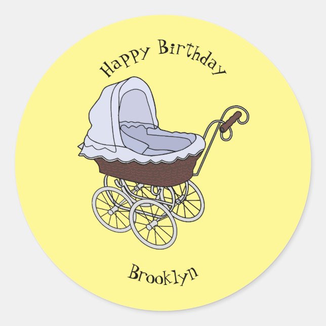 Sticker Rond Illustration de poussette (Devant)