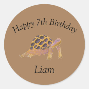 Sticker Rond Illustration de tortue originale très mignonne