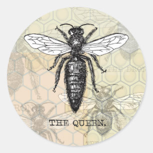 Sticker Rond Illustration des abeilles de l'insecte de la reine