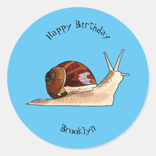 Sticker Rond Illustration d'escargot