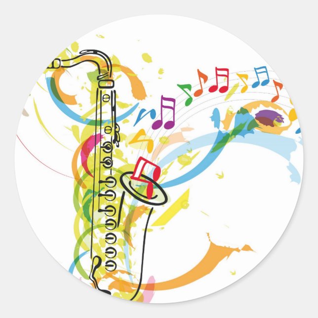 Sticker Rond Illustration d'instrument de musique (Devant)
