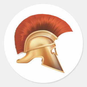Sticker Rond Illustration du casque spartiate