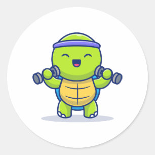 Sticker Rond Illustration du dessin animé de cloches de levage