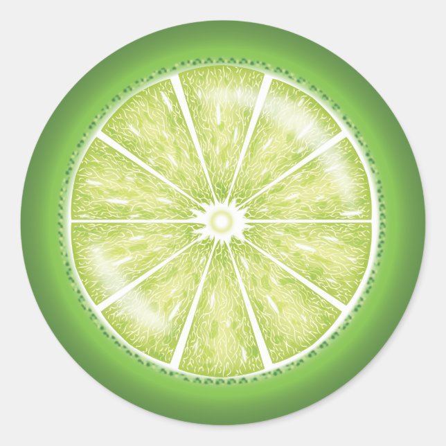 Sticker Rond Illustration du dessin sur la tranche de fruits d' (Devant)