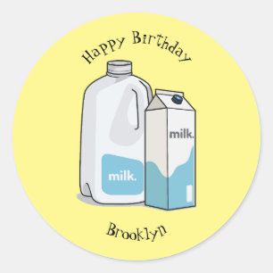 Sticker Rond Illustration du lait