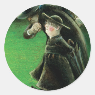 Sticker Rond Illustration du lecteur père Brown