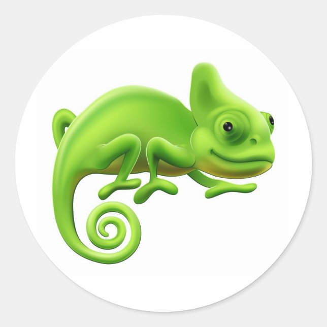 Sticker Rond Illustration du mignon Chameleon (Devant)