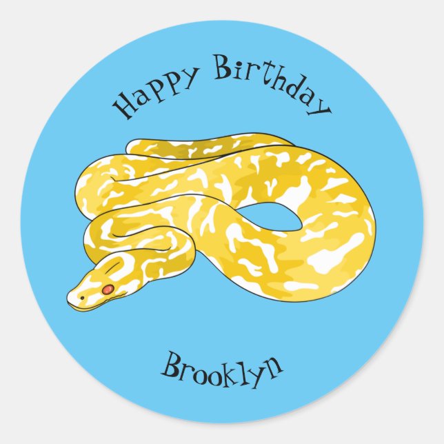 Sticker Rond Illustration du serpent python birman (Devant)
