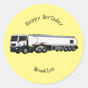 Sticker Rond Illustration du transport de carburant par camion-