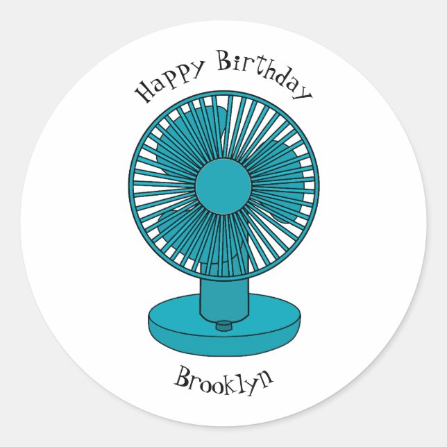 Sticker Rond Illustration du ventilateur (Devant)