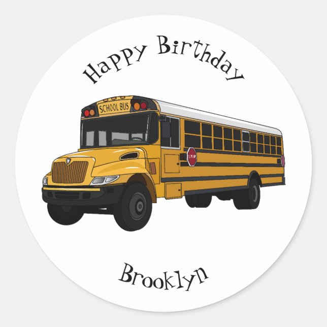 Sticker Rond Illustration d'un autobus scolaire (Devant)