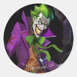 Sticker Rond Illustration d'un joker en crise infinie