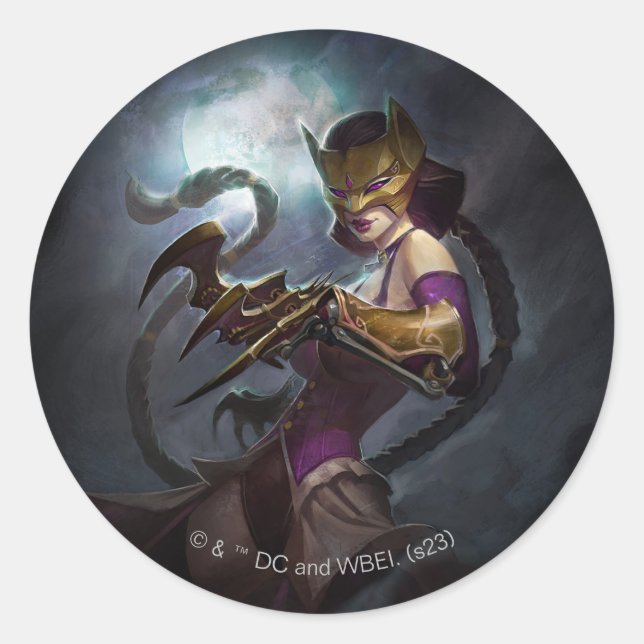Sticker Rond Illustration d'une crise infinie, gaslight Catwoma (Devant)