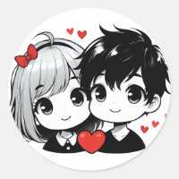 Illustration d'une histoire d'amour chibi mignonne