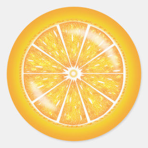 Sticker Rond Illustration d'une tranche de fruits d'agrumes ora
