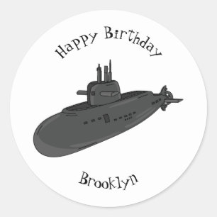 Sticker Rond Illustration sous-marine