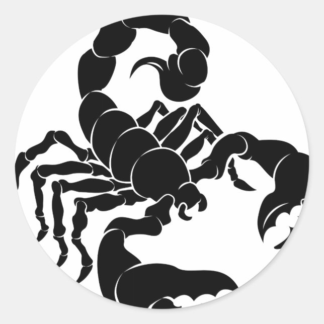 Sticker Rond Illustration Stylisée Scorpion (Devant)