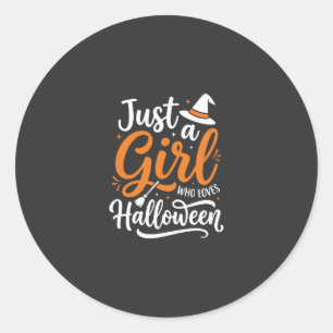 Sticker Rond Illustration vectorielle Juste Une Fille Halloween