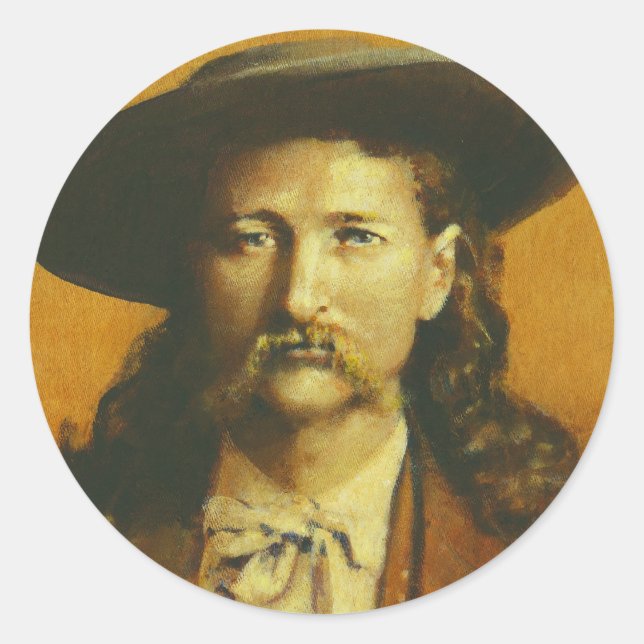 Sticker Rond Illustration Wild Bill Hickok (Devant)
