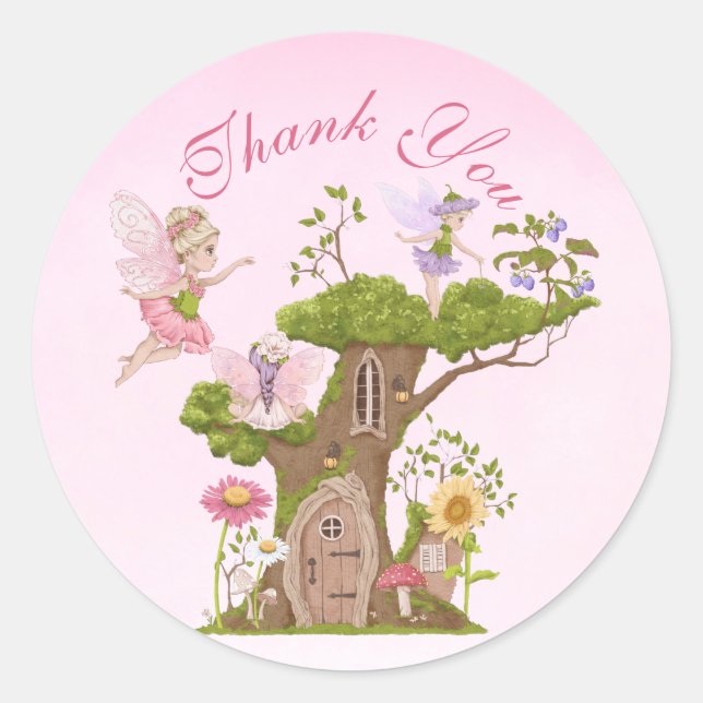Sticker Rond Illustrations de Baby shower de fée Enveloppe de M (Devant)