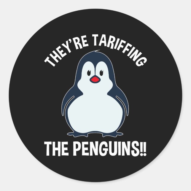 Sticker Rond Ils sont en train de dévorer les pingouins ! ! (Devant)