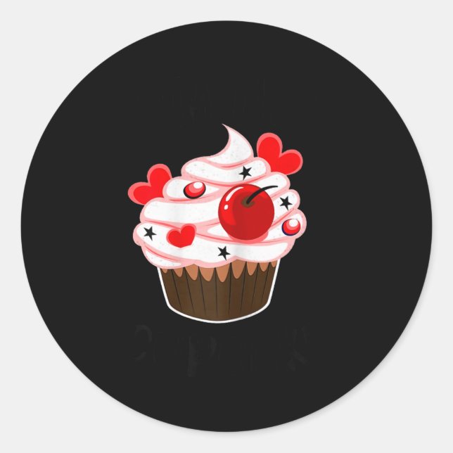 Sticker Rond I'm His Cupcake I'm Her Studmuffin Valentine Match (Devant)