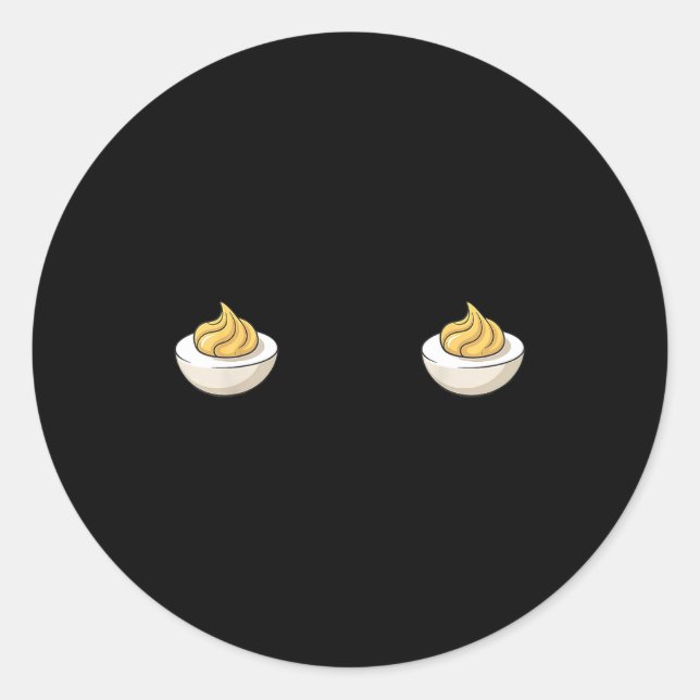 Sticker Rond I'm Just Here For The Deviled Eggs Funny Couple Ma (Devant)