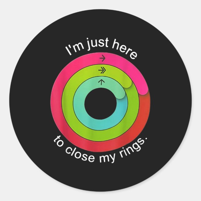 Sticker Rond I'm Just Here To Close My Ring  (Devant)