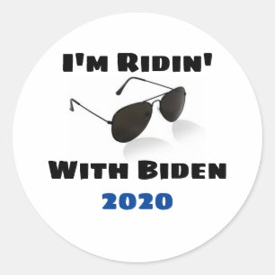 Sticker Rond I'm Ridin' With Biden en 2020