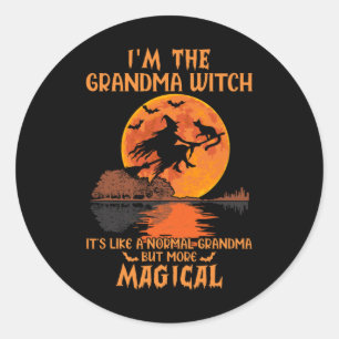 Sticker Rond I'm The Grandma Witch Like A Norma Grandma Hallow