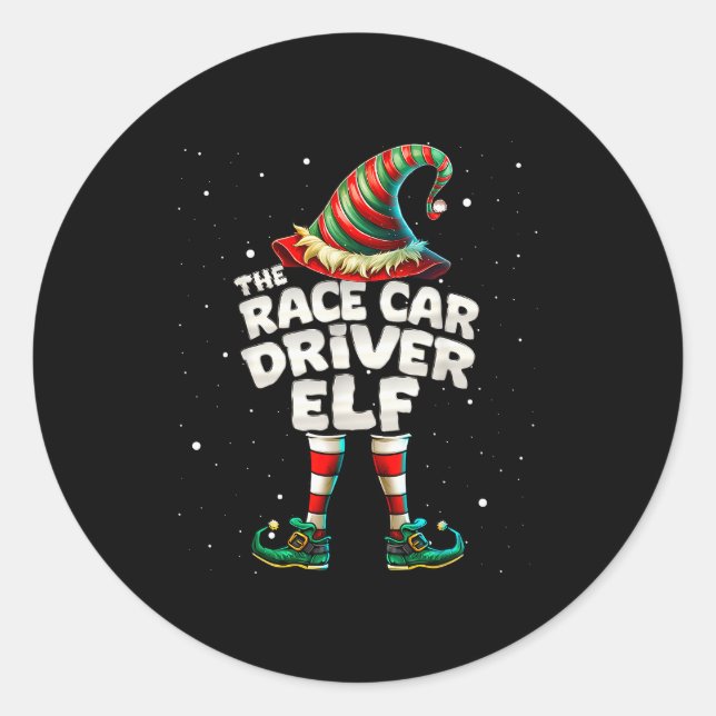 Sticker Rond I'm The Race Car Driver Elf Family Matching Group  (Devant)