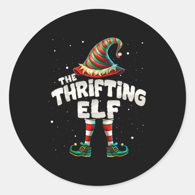 Sticker Rond I'm The Thrifting Elf Family Matching Group Christ (Devant)