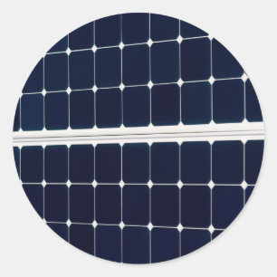 Sticker Rond Image amusante d'un panneau solaire