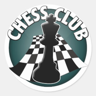 Sticker Rond Image du jeu d'échecs du club