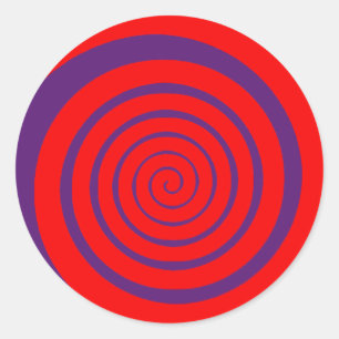 Sticker Rond image en spirale hypnotique rouge