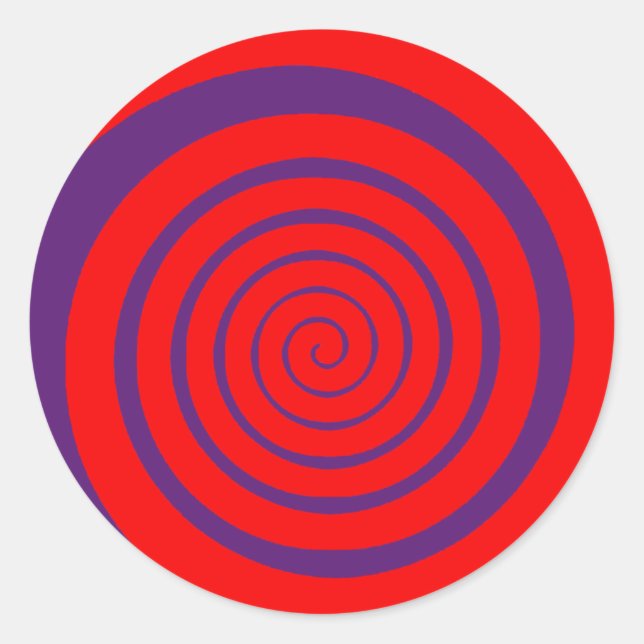 Sticker Rond image hypnotique rouge (Devant)